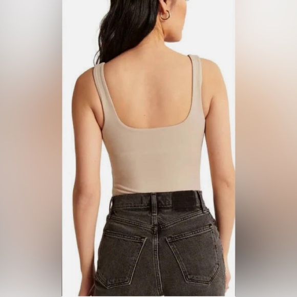 Abercrombie & Fitch Double-Layered Seamless Fabric Corset Bodysuit Tan medium - Picture 2 of 7